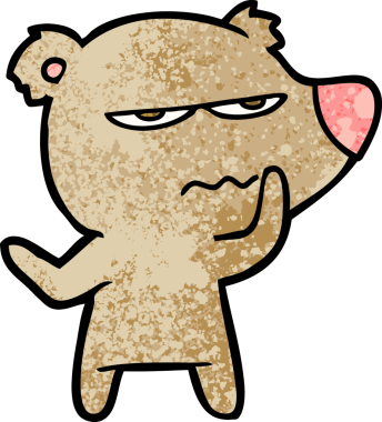 Bir insan tarafından çizilmiş kızgın ayı çizgi filmi.