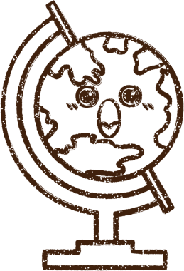 Bir insan tarafından çizilen şok olmuş Dünya Kömür Çizimi