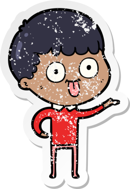 Bir insan tarafından çizilmiş karikatür adamın sıkıntılı çıkartması.