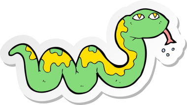 Bir insan tarafından çizilmiş çizgi film yılanının çıkartması.