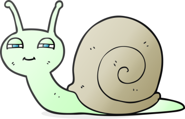 Bir insan tarafından çizilmiş karikatür çizilmiş şirin salyangoz.