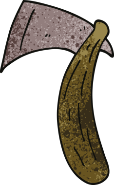 Bir insan tarafından çizilmiş viking baltası.