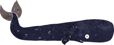 Bir insan tarafından çizilmiş çizgi film balinası