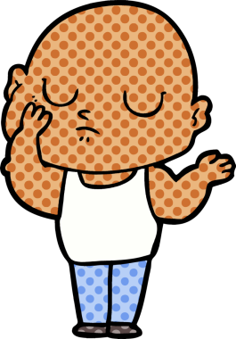 bir insan tarafından çizilmiş kel bir adam.