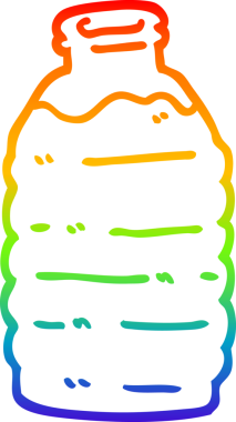 Bir insan tarafından çizilmiş karikatür su şişesinin gradyan çizimi.