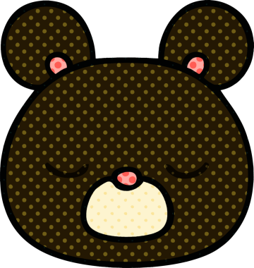 Bir insan tarafından çizilmiş tuhaf çizgi film ayısı.