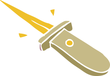 Bir insan tarafından çizilmiş karalama film bıçağı.