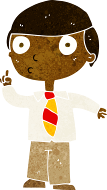 Bir insan tarafından çizilmiş çizgi film çocuğu.