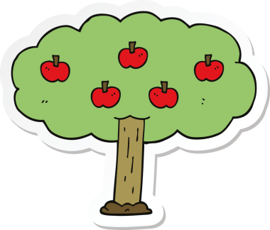 Bir insan tarafından çizilmiş elma ağacının çıkartması.