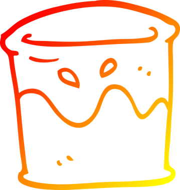 Bir insan tarafından çizilen bardakta bir çizgi film içkisinin sıcak gradyan çizimi