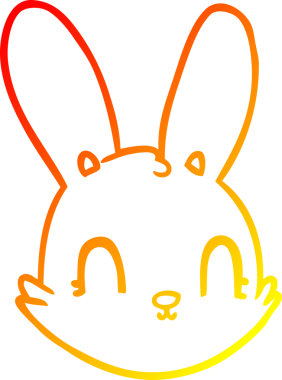 Bir insan tarafından çizilmiş tavşan suratlı çizgi film çizimi.