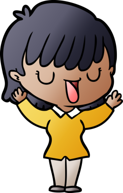 Bir insan tarafından çizilmiş karikatür kadın.