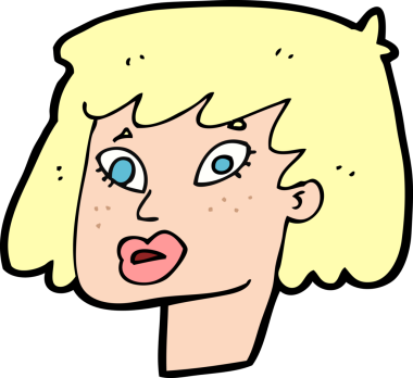 Bir insan tarafından çizilmiş güzel kadın yüzü.