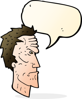 bir insan tarafından çizilmiş konuşma baloncuklu kızgın bir yüz.