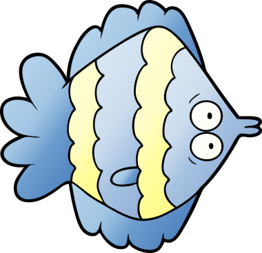 bir insan tarafından çizilmiş karikatür düz balık