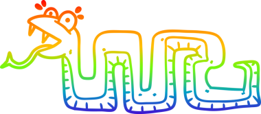 gökkuşağı gradyan çizgi çizimi bir insan tarafından çizilmiş sürpriz bir yılan