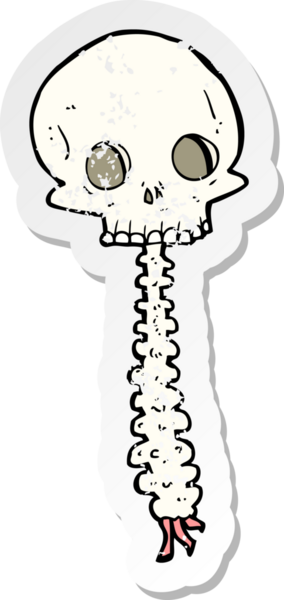 Bir insan tarafından çizilmiş ürkütücü bir karikatürün gerilimli çıkartması.