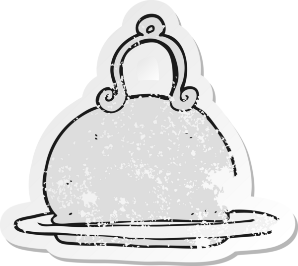 Bir insan tarafından çizilmiş karikatür yemek çanağının gerilimli yapıştırması.