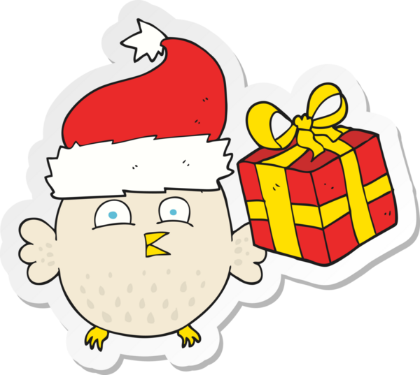 Bir insan tarafından çizilmiş bir karikatür baykuşunun çıkartması.