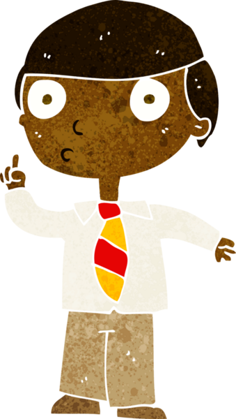 Bir insan tarafından çizilmiş çizgi film çocuğu.