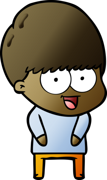 Bir insan tarafından çizilmiş mutlu çizgi film çocuğu.