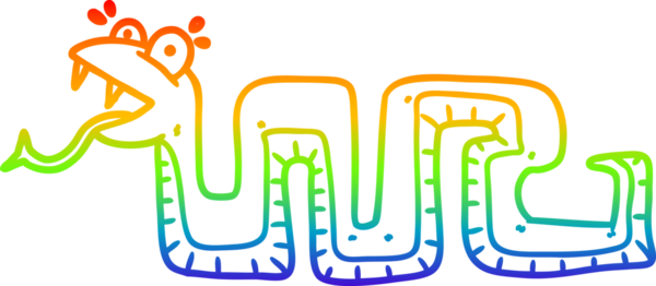 gökkuşağı gradyan çizgi çizimi bir insan tarafından çizilmiş sürpriz bir yılan