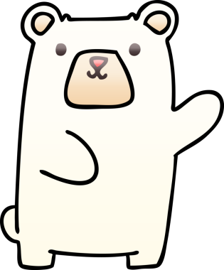 bir insan tarafından çizilmiş gölgelenmiş garip karikatür kutup ayısı