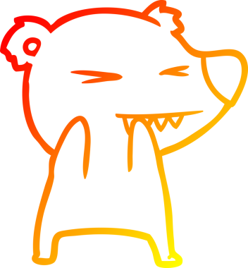 Bir insan tarafından çizilmiş kızgın bir ayı karikatürü.