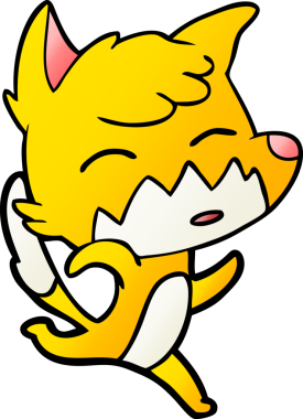 Bir insan tarafından çizilmiş tilki çizgi film karakteri