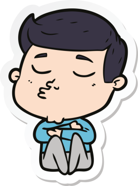 Bir insan tarafından çizilmiş bir çizgi film modelinin çıkartması.