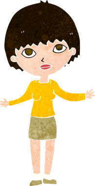 Bir insan tarafından çizilmiş omuz silken bir karikatür kadın.