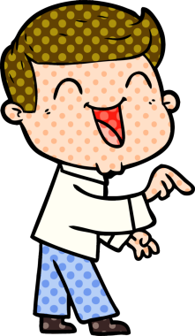 Bir insan tarafından çizilmiş gülen çizgi film adamı.