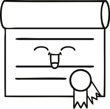 Bir insan tarafından çizilmiş bir sertifikanın çizgi çizimi