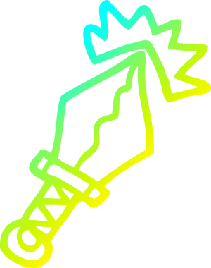 Bir insan tarafından çizilmiş keskin bir hançerin soğuk eğimli çizgisi.