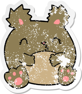 Bir insan tarafından çizilmiş karikatür ayısının sıkıntılı çıkartması.