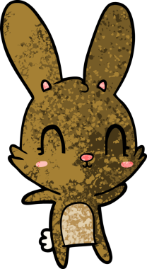 Bir insan tarafından çizilmiş şirin çizgi film tavşanı.