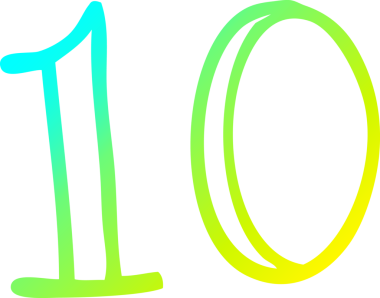 Bir insan tarafından çizilen 10 numaralı karikatürün soğuk gradyan çizimi