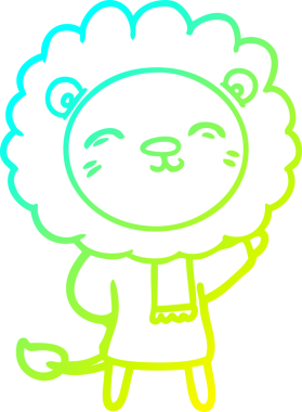 Bir insan tarafından çizilmiş karikatür aslanı çizimi.