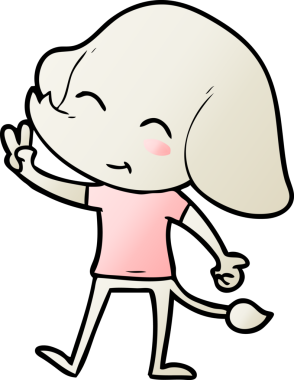 Bir insan tarafından çizilmiş şirin bir fil.