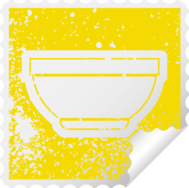 Bir insan tarafından çizilmiş bir kâsenin sıkıntılı çıkartma simgesi