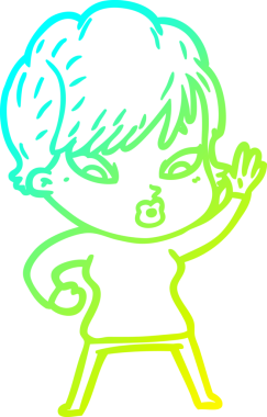 Bir insan tarafından çizilmiş bir karikatür kadın çizimi.