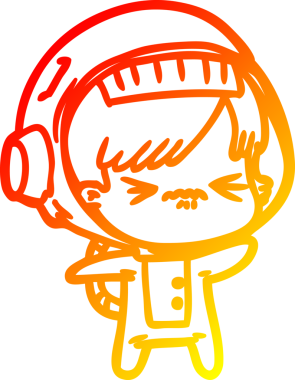 Bir insan tarafından çizilmiş bir astronot kadın çizgi çizimi.