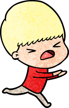 Çizgi film bir insan tarafından çizilmiş stresli adam