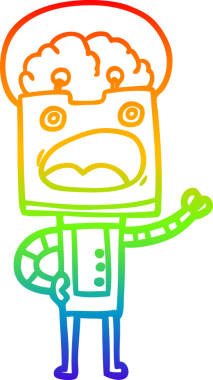 gökkuşağı gradyan çizgisi bir insan tarafından çizilmiş robot çizgi