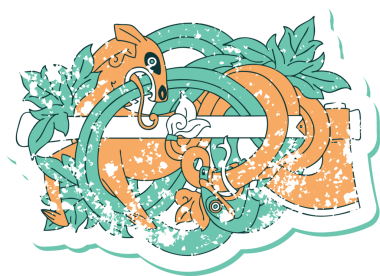 Ortaçağ oymacılığının insan tarafından çizilmiş sembolik dövme stili