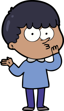 Bir insan tarafından çizilmiş meraklı bir çocuk.