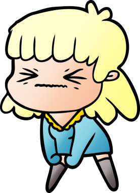 Bir insan tarafından çizilmiş kızgın bir kız.