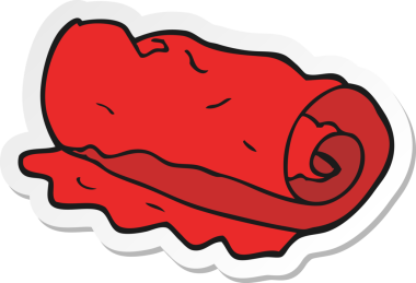 Bir insan tarafından çizilmiş karikatür havlusu etiketi.