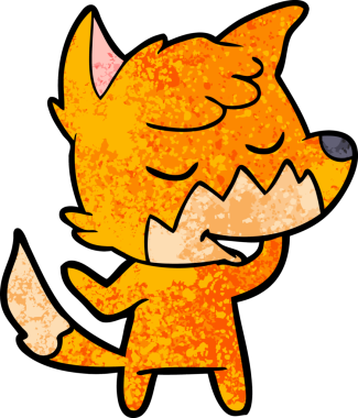 Bir insan tarafından çizilmiş dost canlısı çizgi film tilkisi