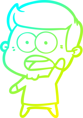 Bir insan tarafından çizilen bir karikatürün soğuk gradyan çizimi.